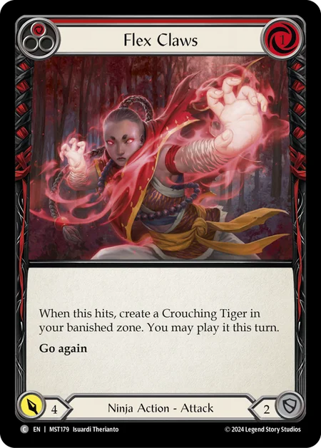(179/237) Flesh & Blood TCG Part the Mistveil Single: Flex Claws (Red) (Regular) Common