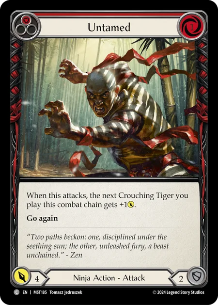 (185/237) Flesh & Blood TCG Part the Mistveil Single: Untamed (Red) (Rainbow Foil) Common