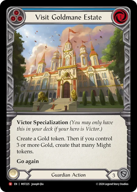 (225/237) Flesh & Blood TCG Part the Mistveil Single: Visit Goldmane Estate (Regular) Majestic