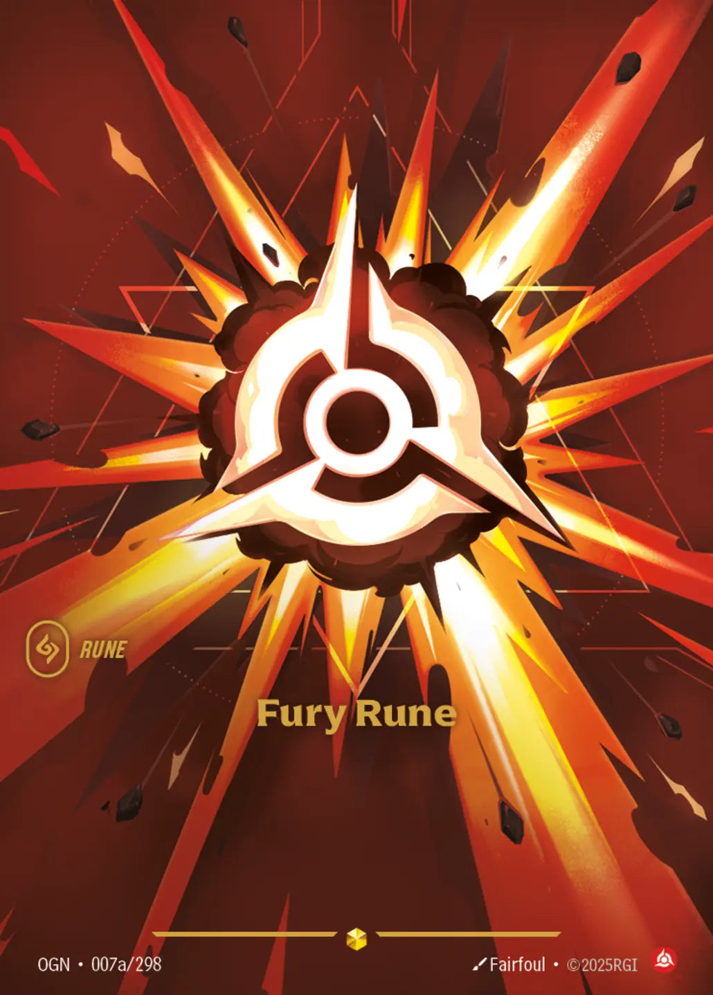 (R01a/221) Riftbound TCG Spiritforged Single: Fury Rune (V.2 - Showcase) Holo Showcase