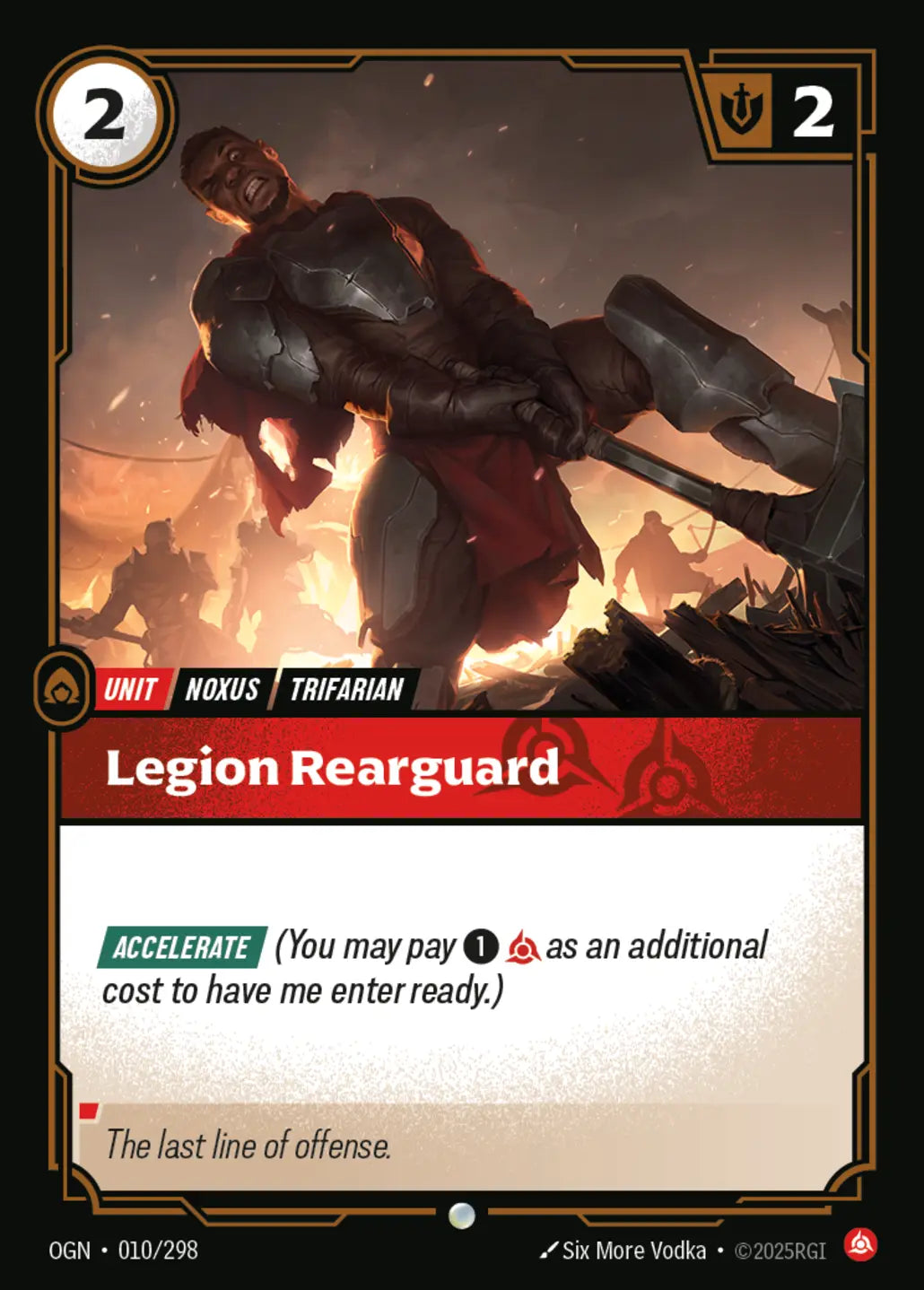 (010/298) Riftbound TCG Origins Single: Legion Rearguard Holo Common