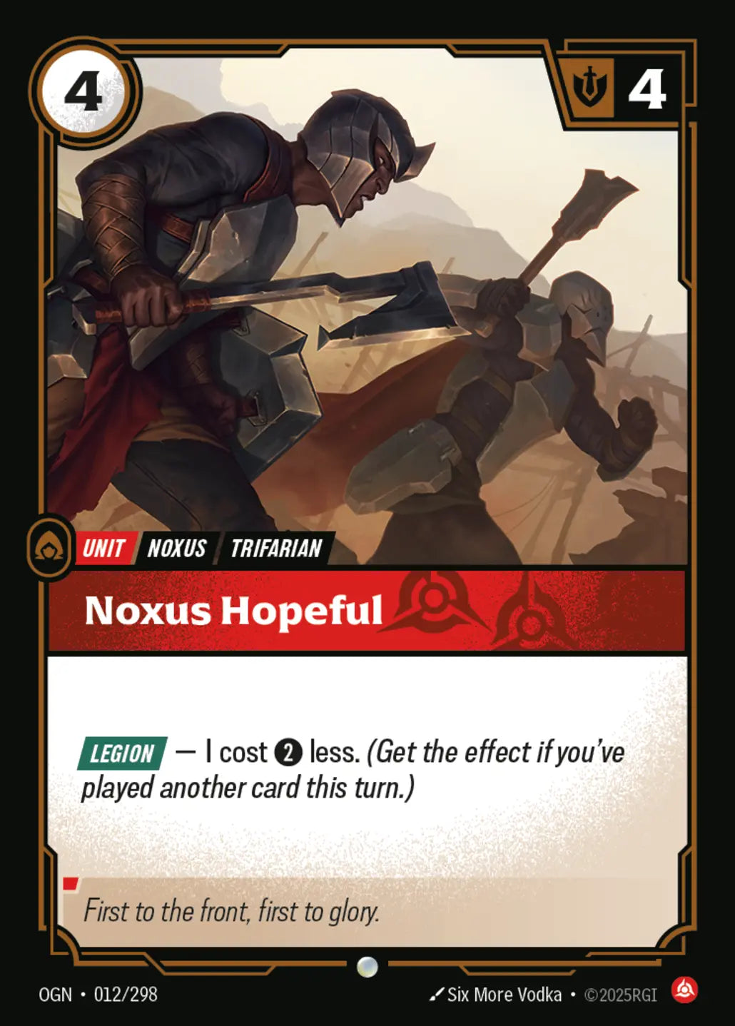 (012/298) Riftbound TCG Origins Single: Noxus Hopeful Holo Common