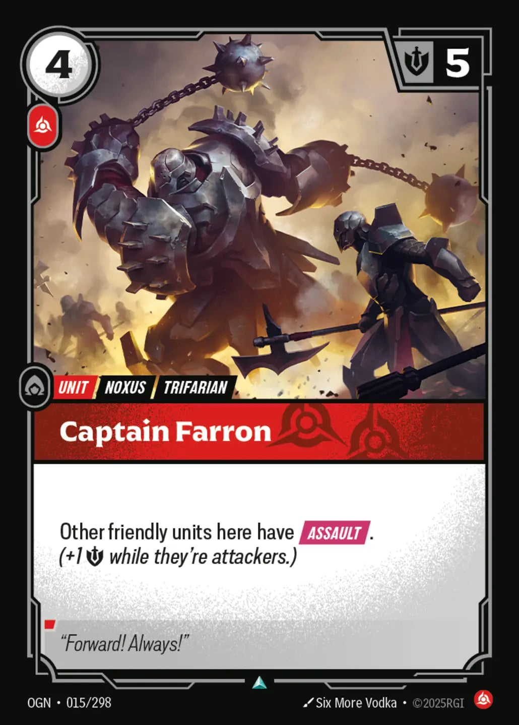 (015/298) Riftbound TCG Origins Single: Captain Farron Holo Uncommon