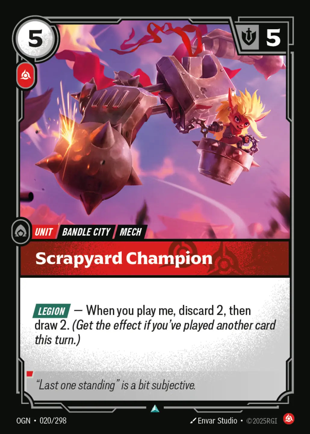 (020/298) Riftbound TCG Origins Single: Scrapyard Champion Uncommon