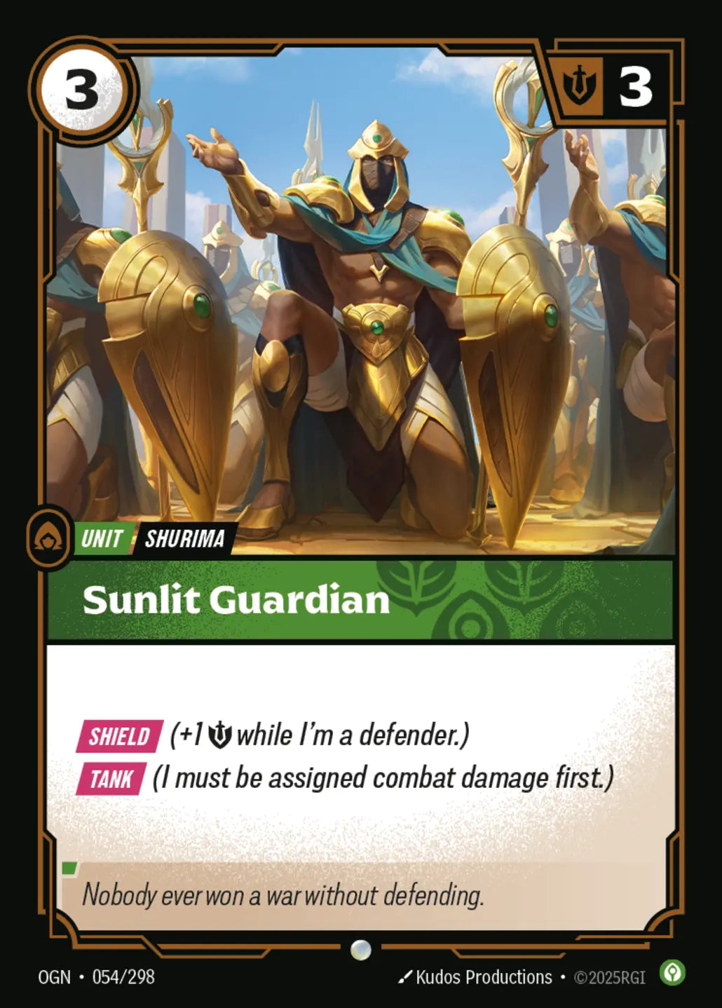(054/298) Riftbound TCG Origins Single: Sunlit Guardian Common