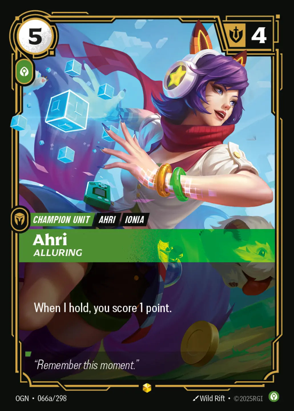 (066a/298) Riftbound TCG Origins Single: Ahri, Alluring (V.2 - Showcase) Holo Showcase