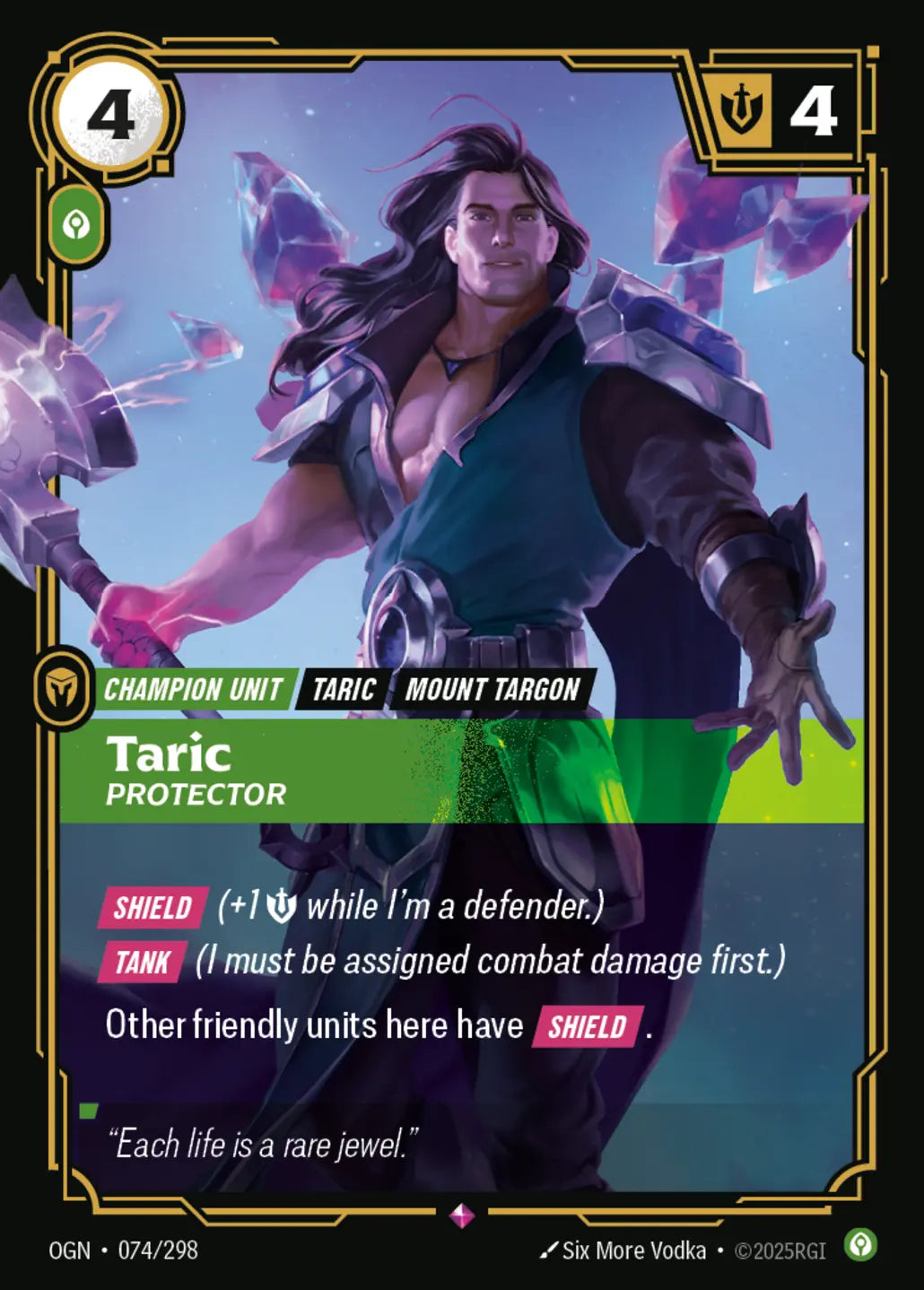 (074/298) Riftbound TCG Origins Single: Taric, Protector Holo Rare