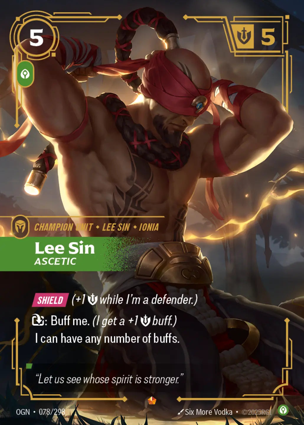 (078/298) Riftbound TCG Origins Single: Lee Sin, Ascetic (V.1 - Epic) Holo Epic