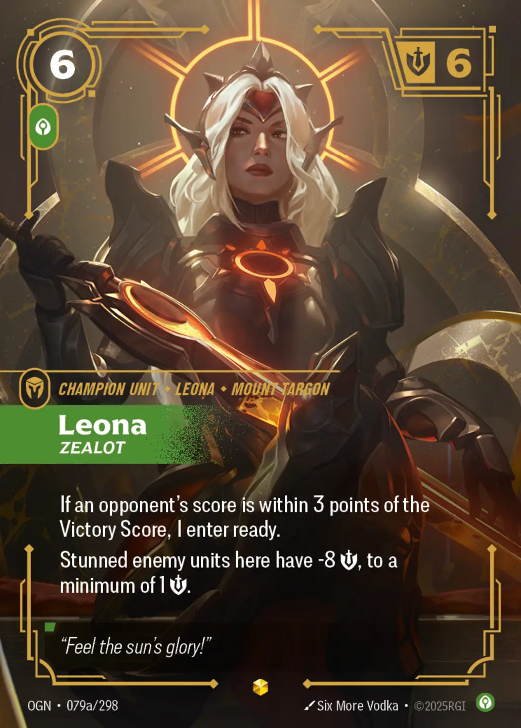 (079a/298) Riftbound TCG Origins Single: Leona, Zealot (V.2 - Showcase) Holo Showcase