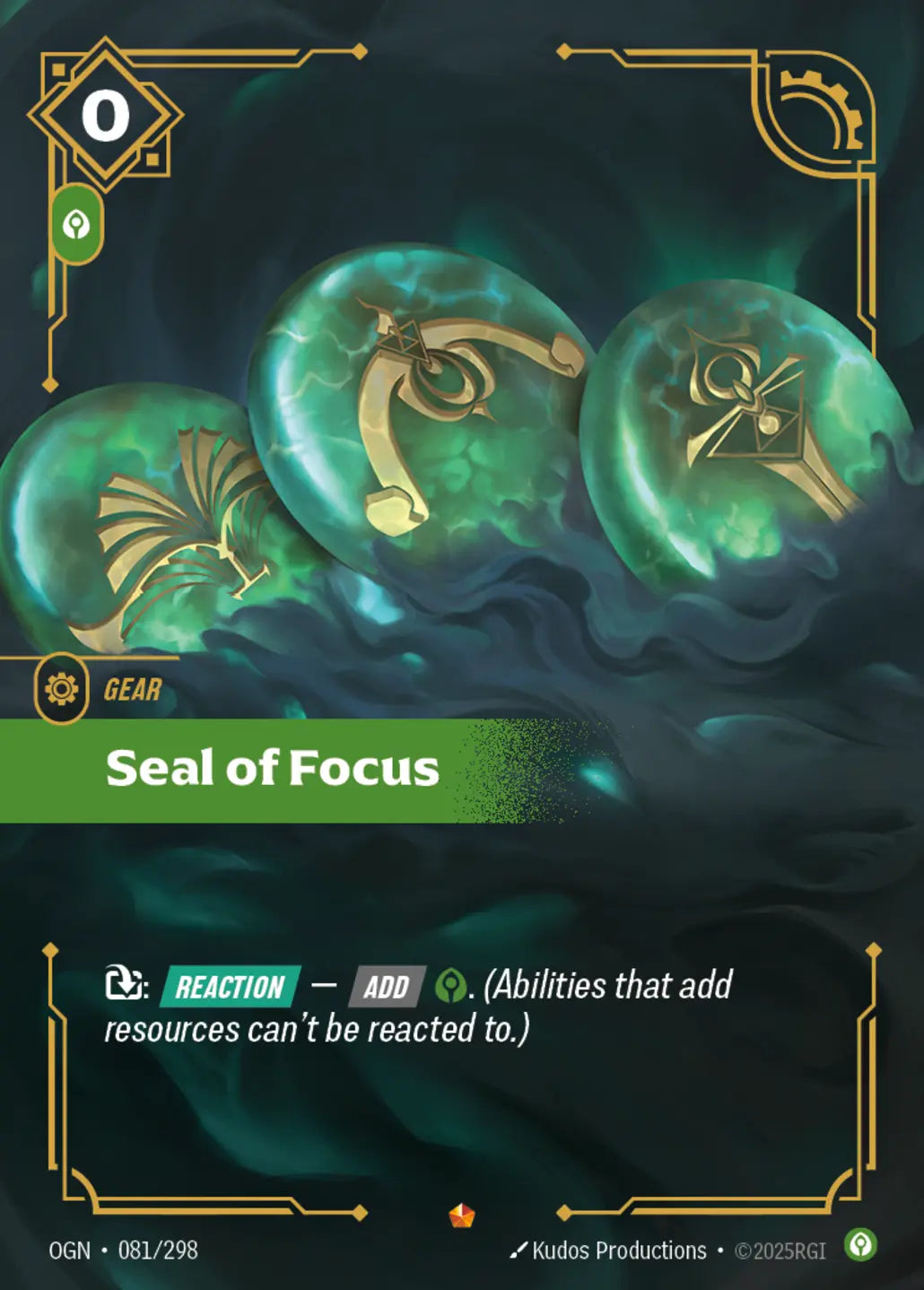 (081/298) Riftbound TCG Origins Single: Seal of Focus Holo Epic