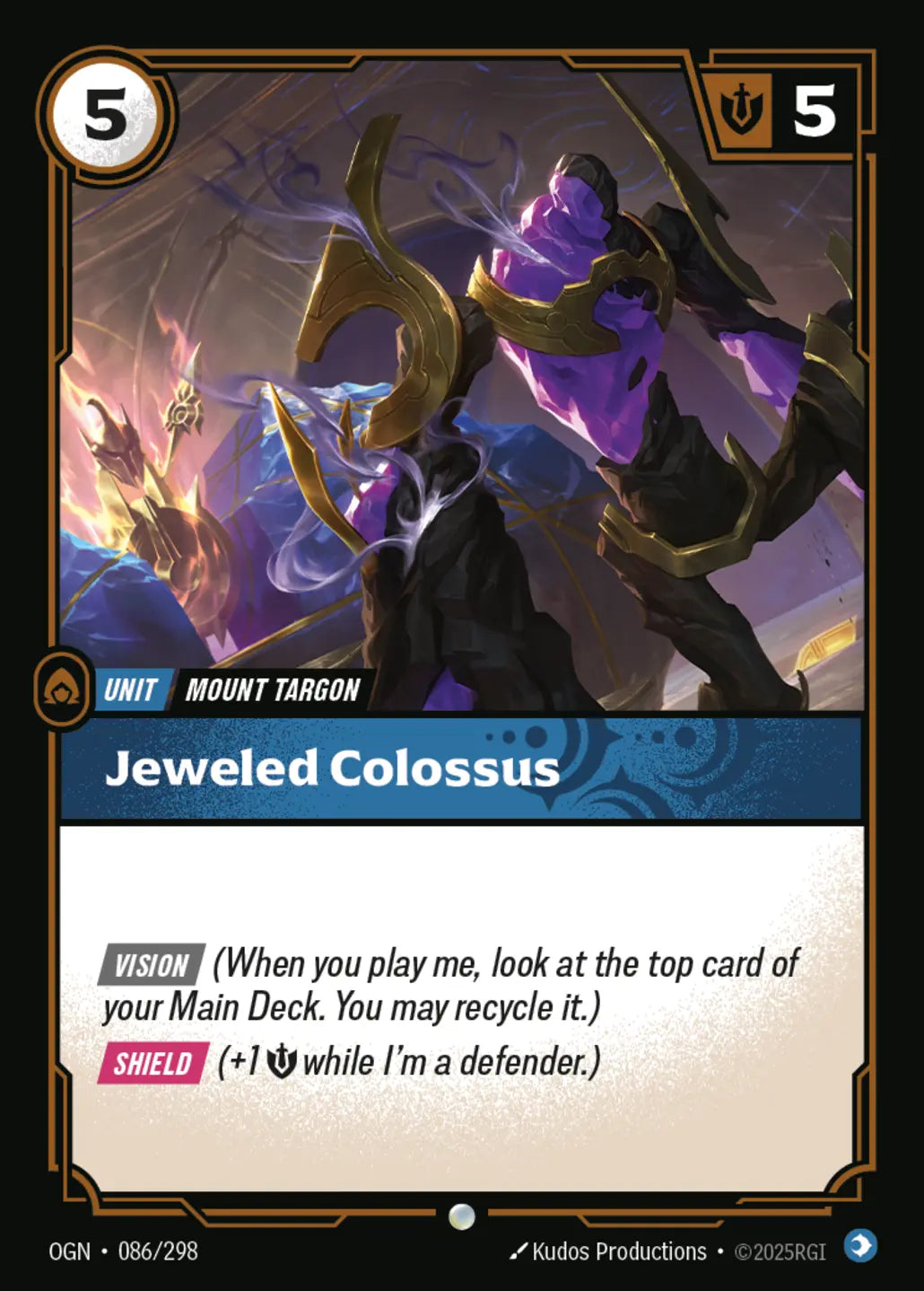 (086/298) Riftbound TCG Origins Single: Jeweled Colossus Holo Common
