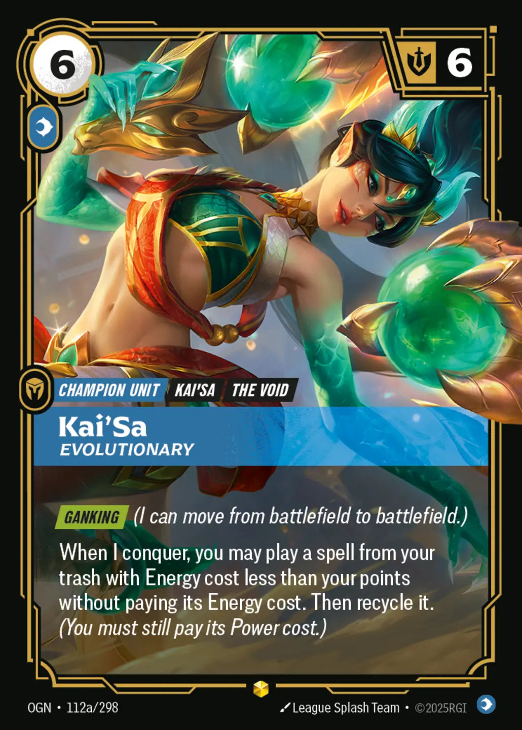 (112a/298) Riftbound TCG Origins Single: Kai'Sa, Evolutionary (V.2 - Showcase) Holo Showcase