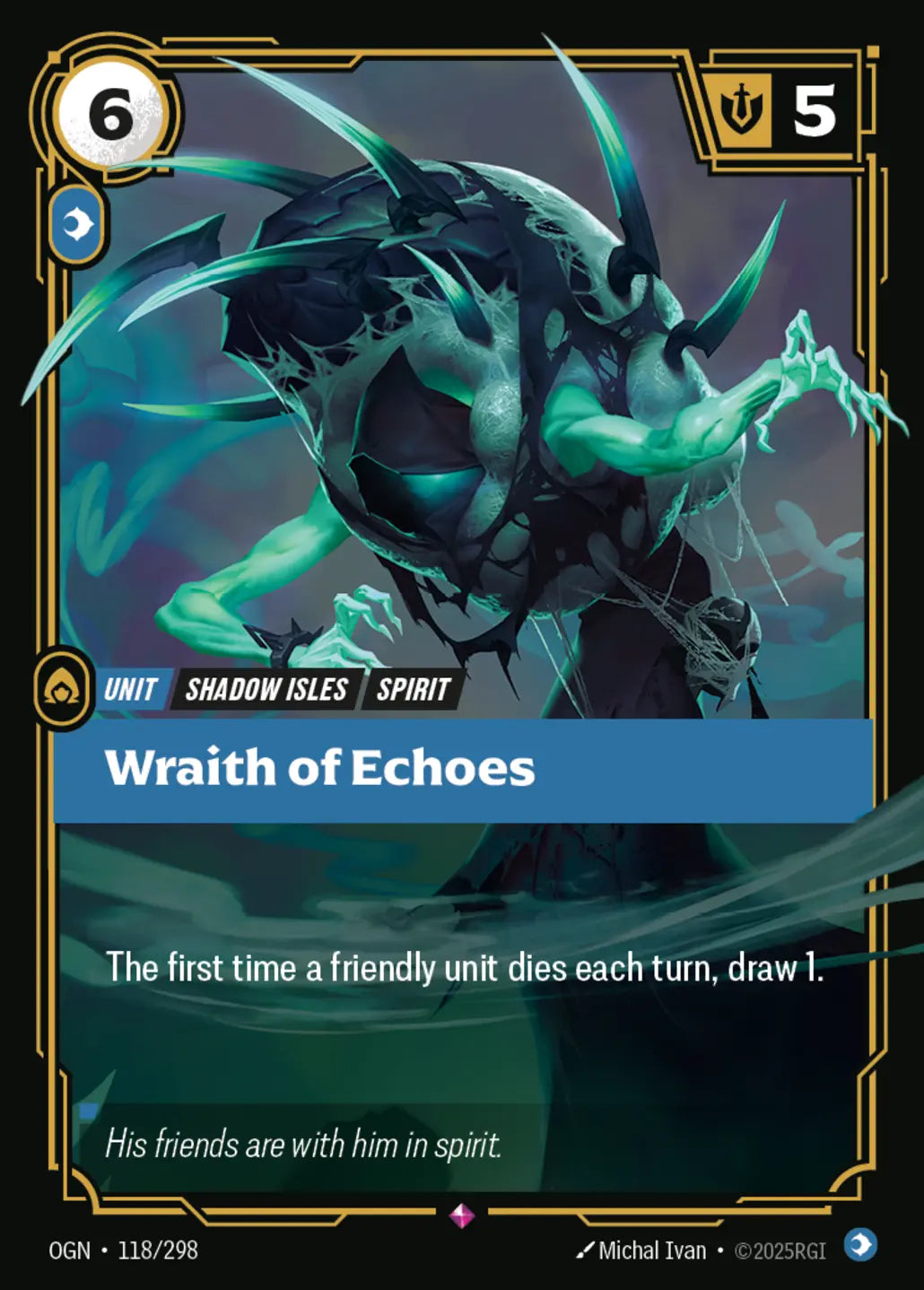 (118/298) Riftbound TCG Origins Single: Wraith of Echoes Holo Rare