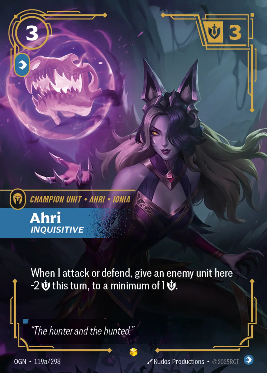 (119a/298) Riftbound TCG Origins Single: Ahri, Inquisitive (V.2 - Showcase) Holo Showcase
