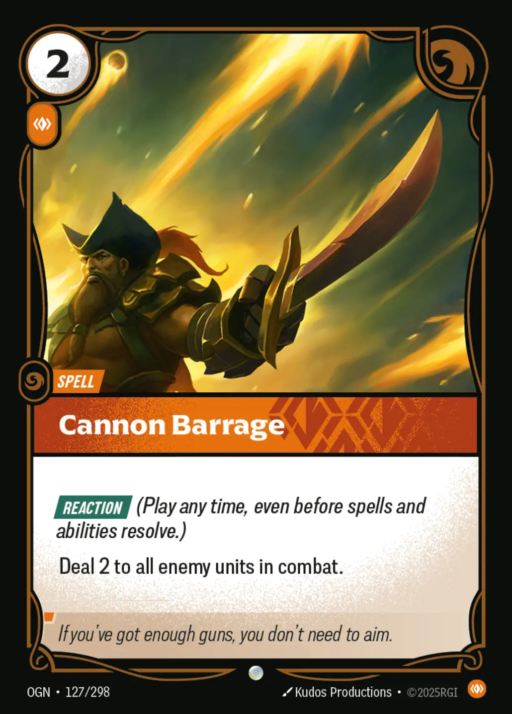 (127/298) Riftbound TCG Origins Single: Cannon Barrage Holo Common