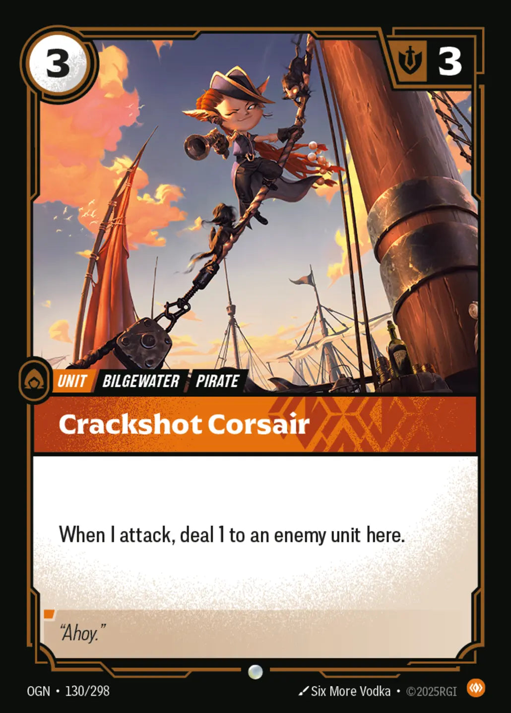 (130/298) Riftbound TCG Origins Single: Crackshot Corsair Holo Common