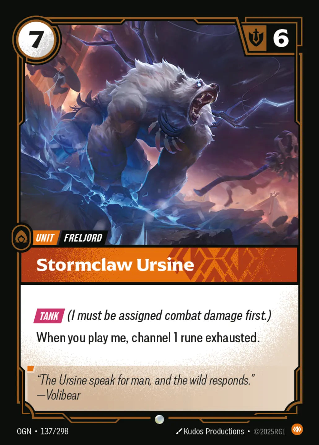 (137/298) Riftbound TCG Origins Single: Stormclaw Ursine Holo Common