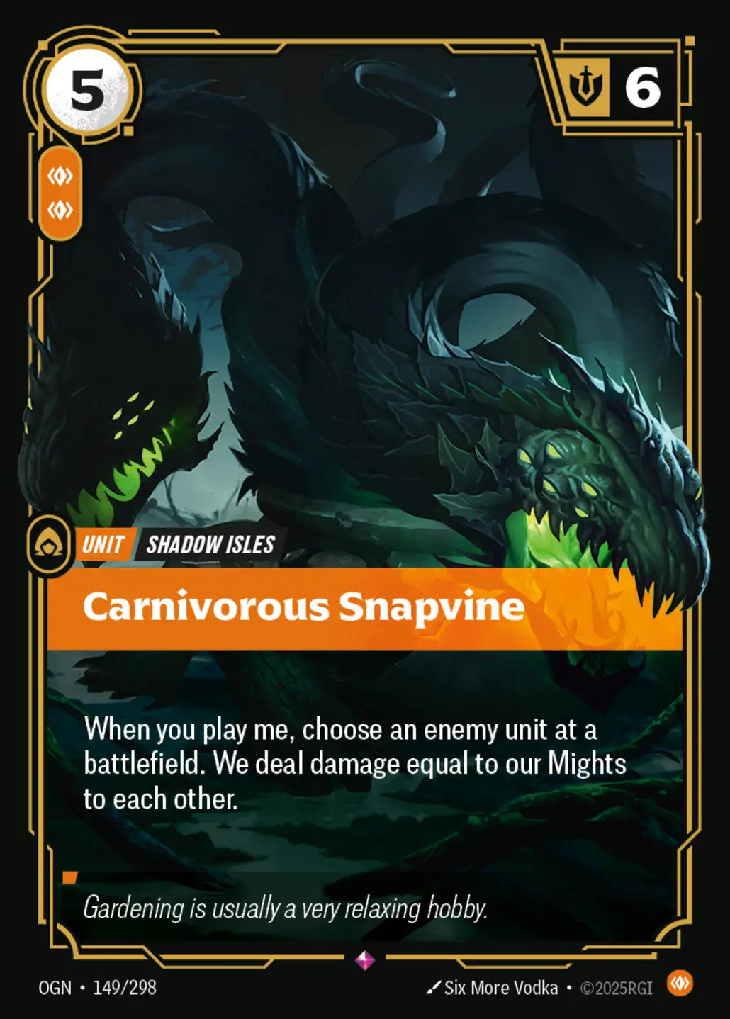 (149/298) Riftbound TCG Origins Single: Carnivorous Snapvine Holo Rare