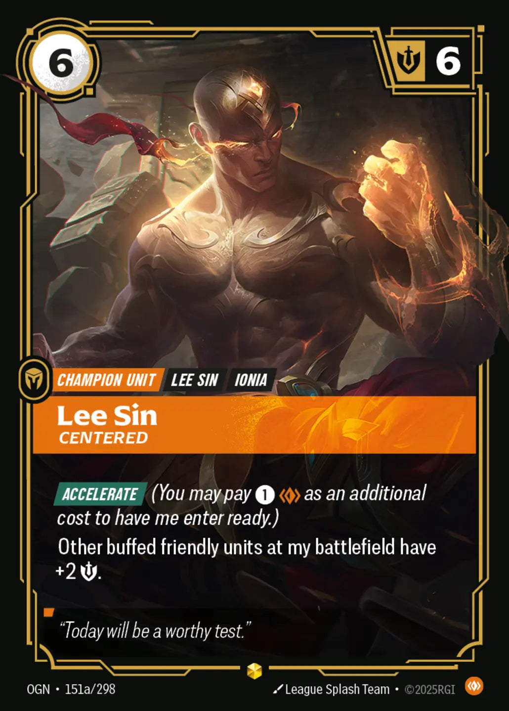 (151a/298) Riftbound TCG Origins Single: Lee Sin, Centered (V.2 - Showcase) Holo Showcase
