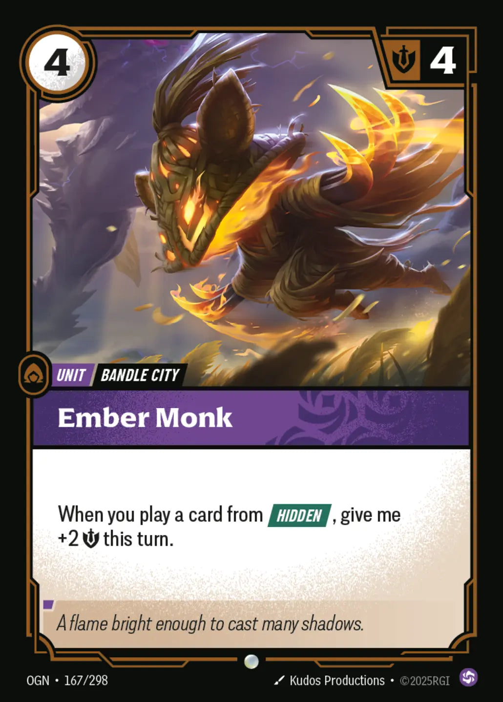 (167/298) Riftbound TCG Origins Single: Ember Monk Common