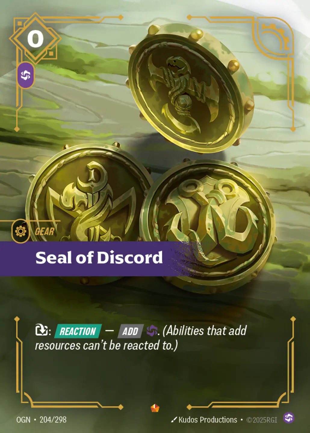 (204/298) Riftbound TCG Origins Single: Seal of Discord Holo Epic
