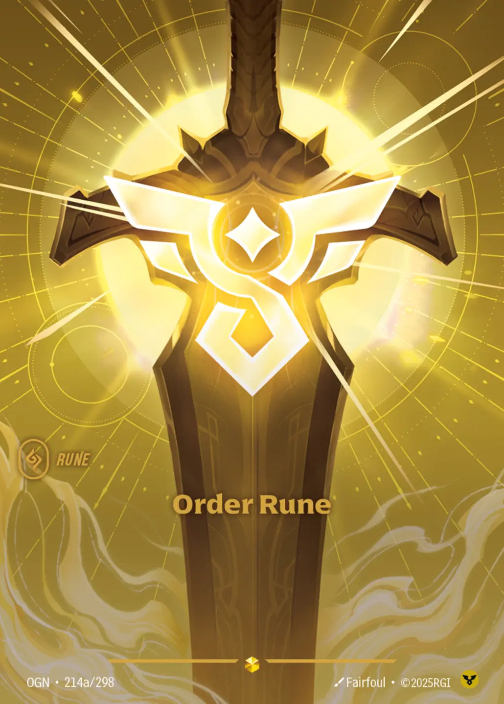(R06a/221) Riftbound TCG Spiritforged Single: Order Rune (V.2 - Showcase) Holo Showcase