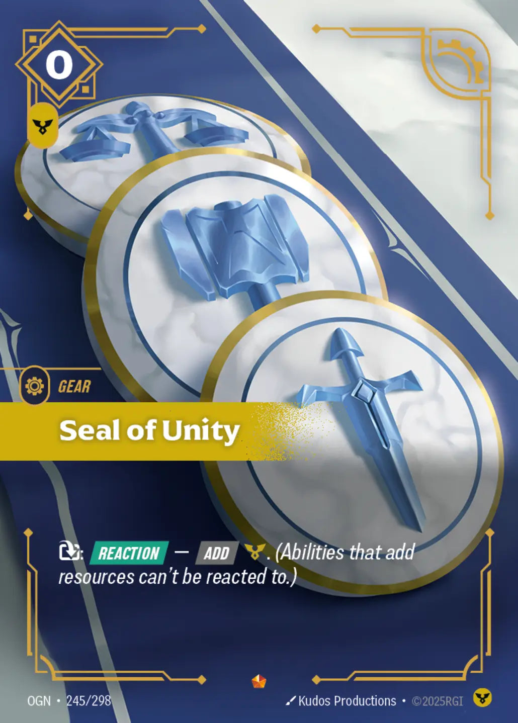 (245/298) Riftbound TCG Origins Single: Seal of Unity Holo Epic