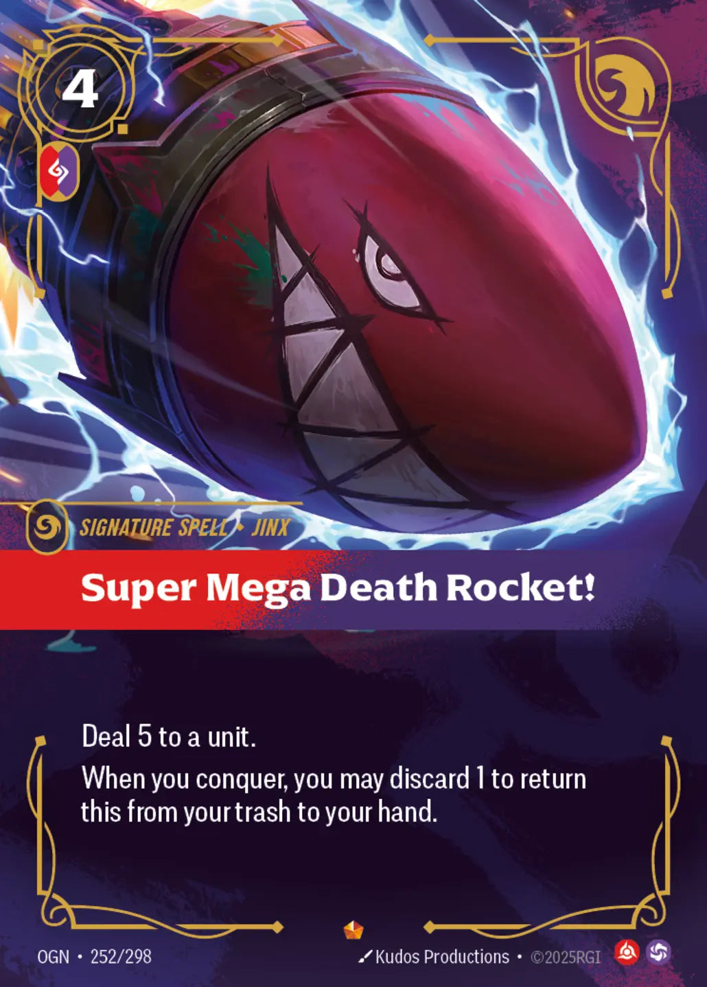 (252/298) Riftbound TCG Origins Single: Super Mega Death Rocket! Holo Epic
