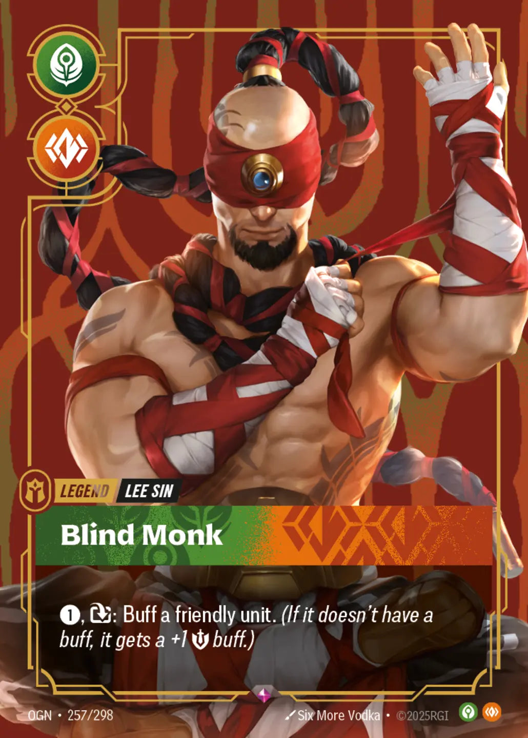 (257/298) Riftbound TCG Origins Single: Lee Sin, Blind Monk Holo Rare