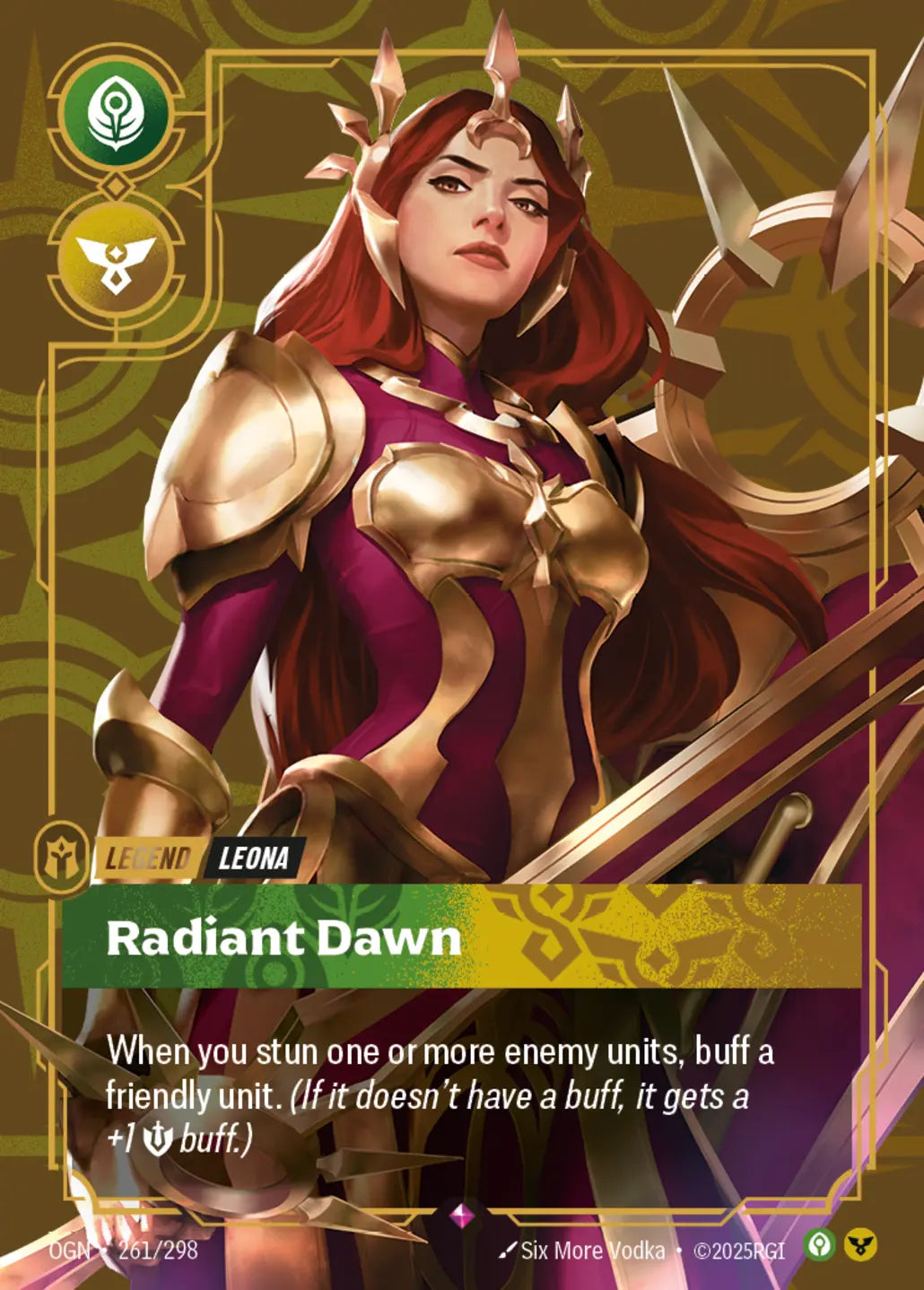 (261/298) Riftbound TCG Origins Single: Leona, Radiant Dawn (V.1 - Rare) Holo Rare