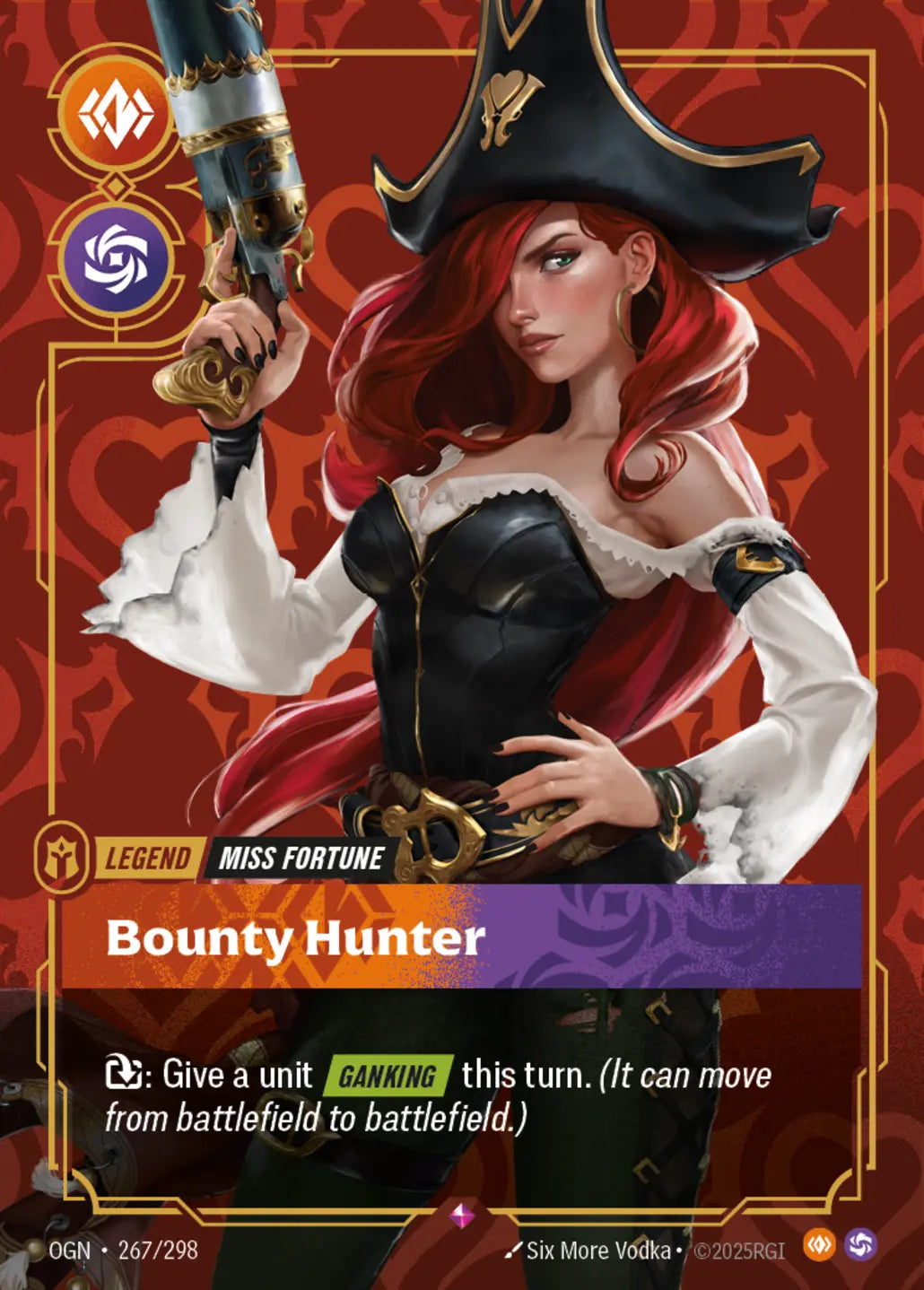 (267/298) Riftbound TCG Origins Single: Miss Fortune, Bounty Hunter (V.1 - Rare) Holo Rare