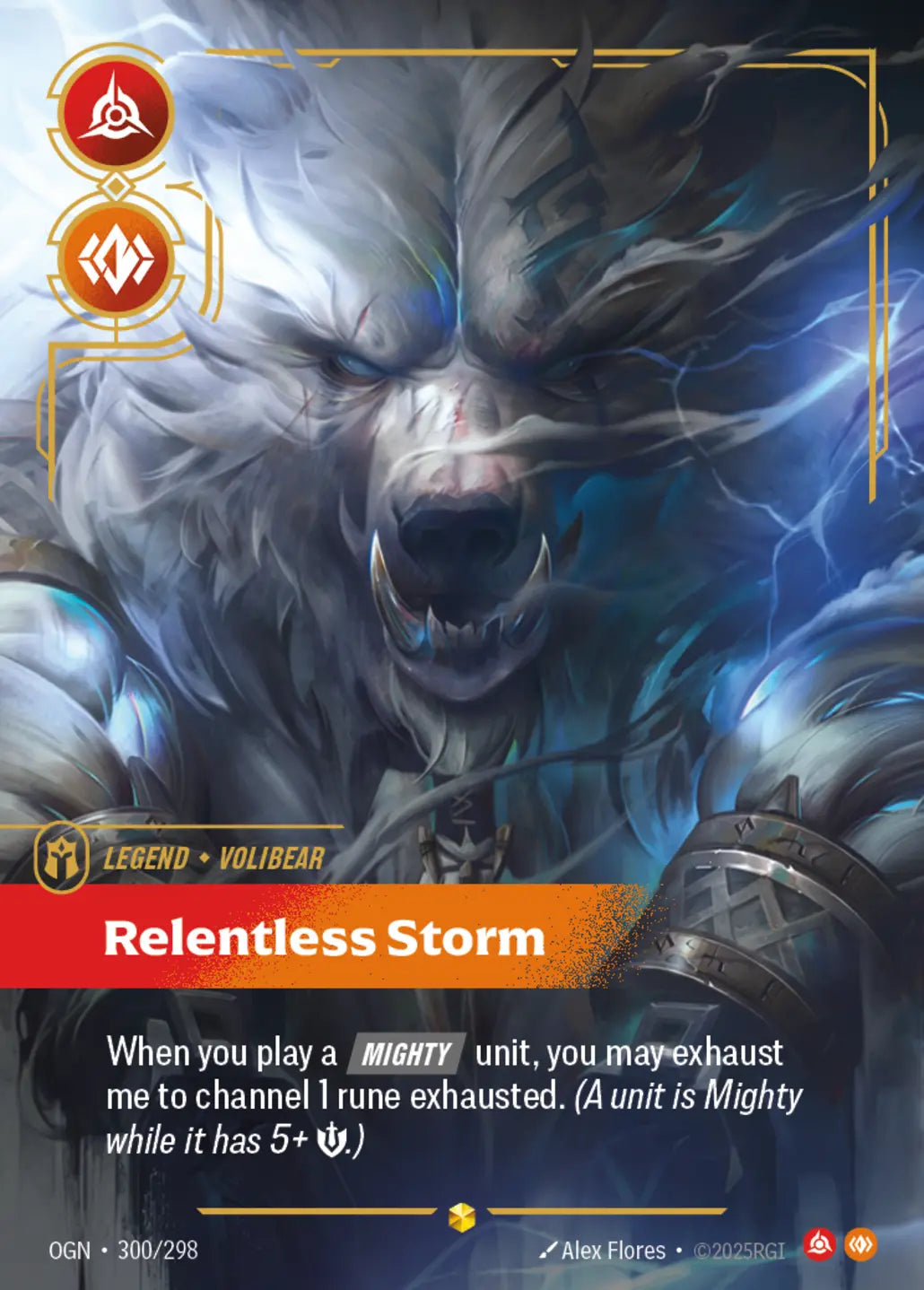 (300/298) Riftbound TCG Origins Single: Volibear, Relentless Storm (V.2 - Showcase) Holo Showcase