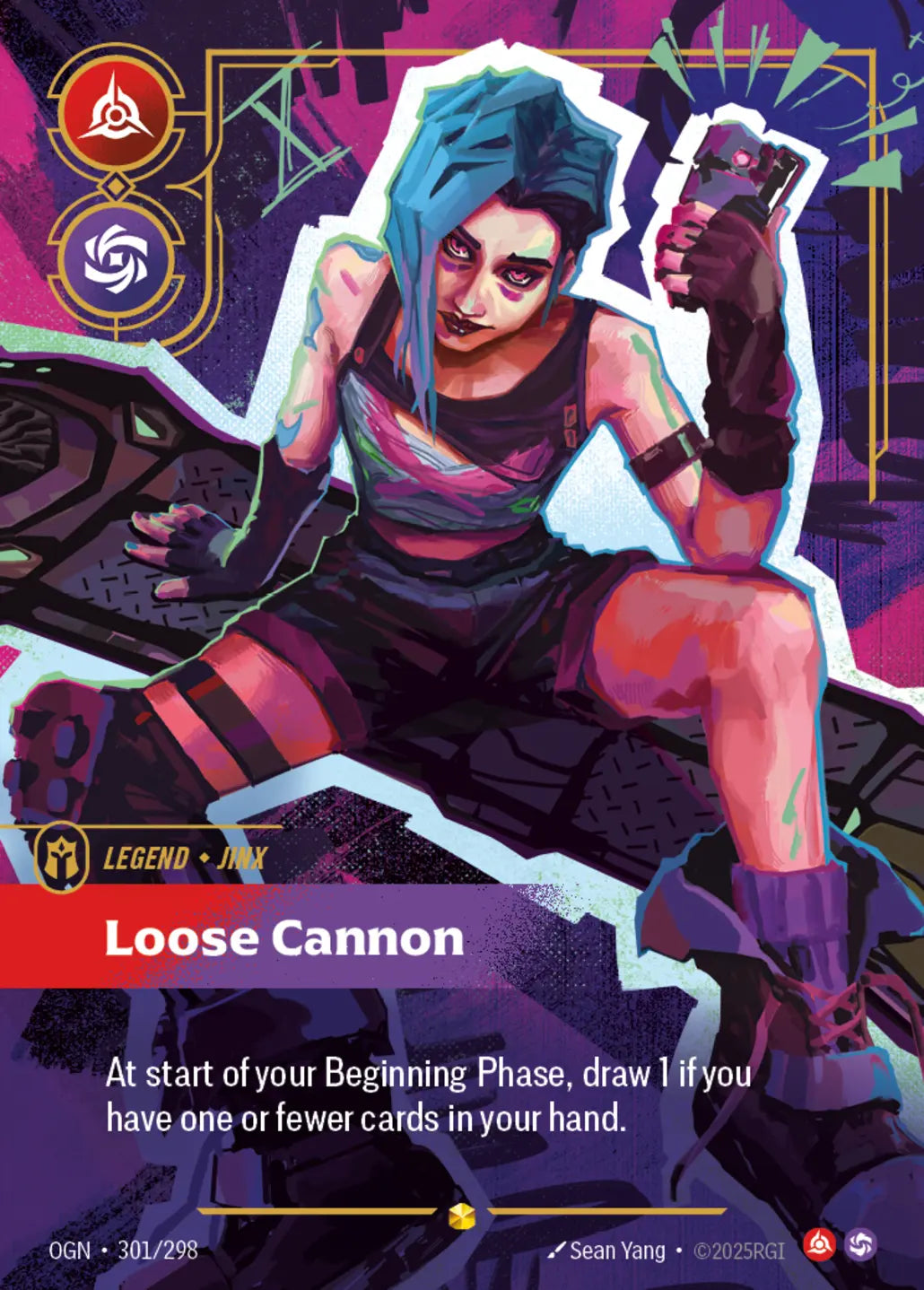 (301/298) Riftbound TCG Origins Single: Jinx, Loose Cannon (V.2 - Showcase) Holo Showcase