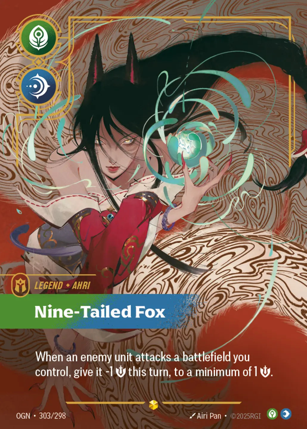(303/298) Riftbound TCG Origins Single: Ahri, Nine-Tailed Fox (V.2 - Showcase) Holo Showcase