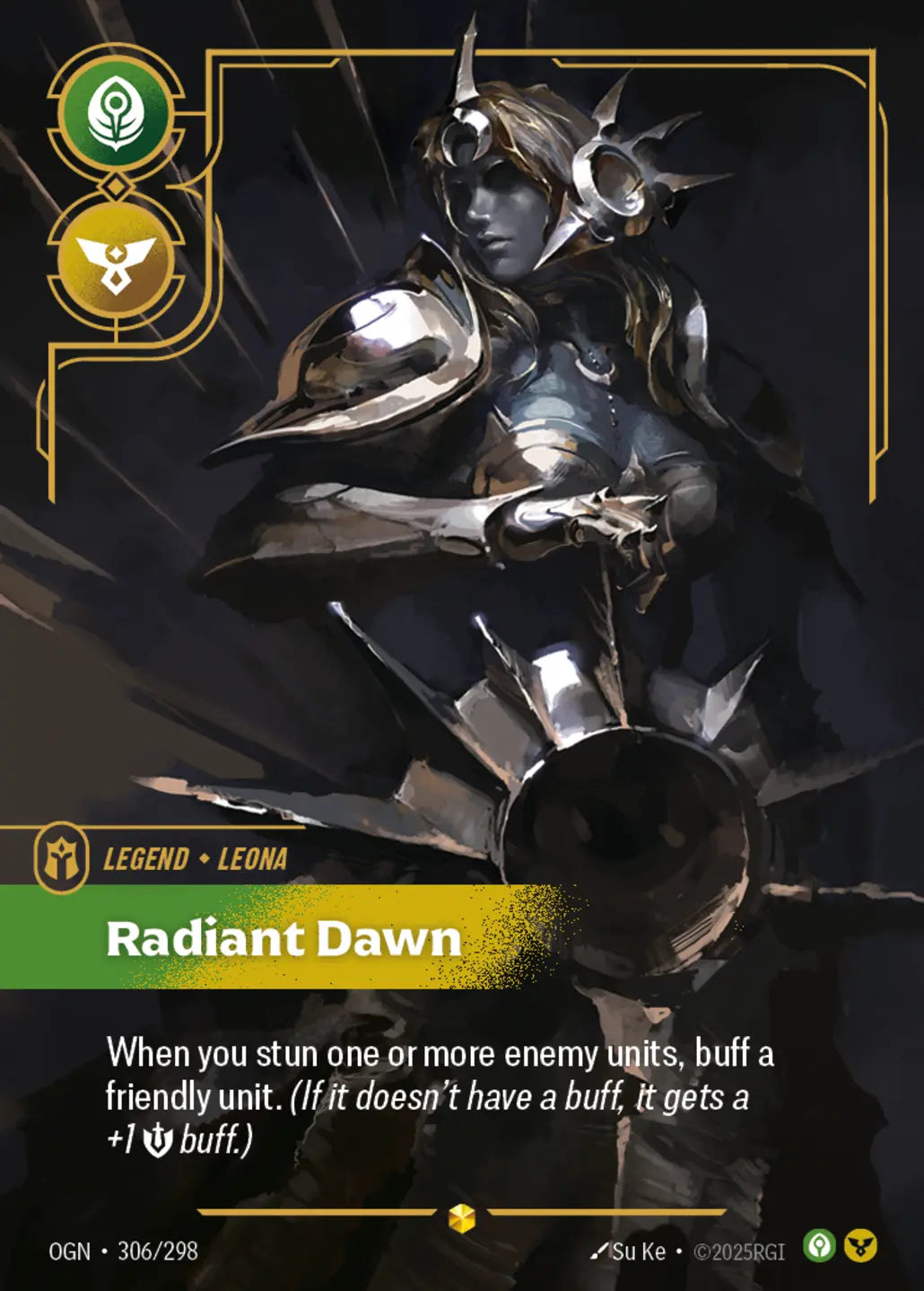 (306/298) Riftbound TCG Origins Single: Leona, Radiant Dawn (V.2 - Showcase) Holo Showcase