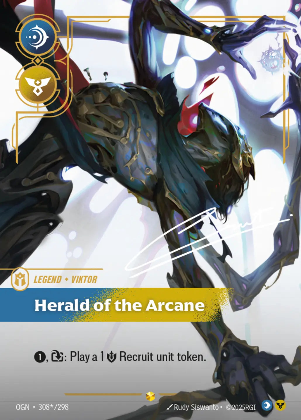 (308*/298) Riftbound TCG Origins Single: Viktor, Herald of the Arcane (V.3 - Signed Showcase) Holo Signed Showcase