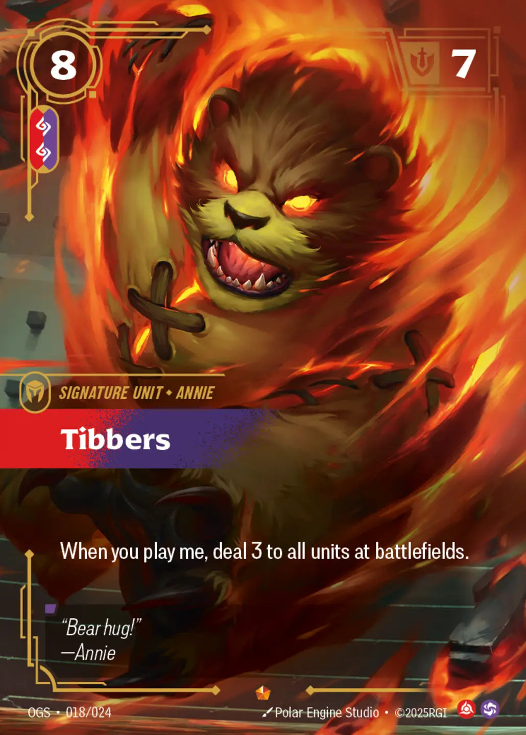 (018/024) Riftbound TCG Proving Grounds Single: Tibbers Epic