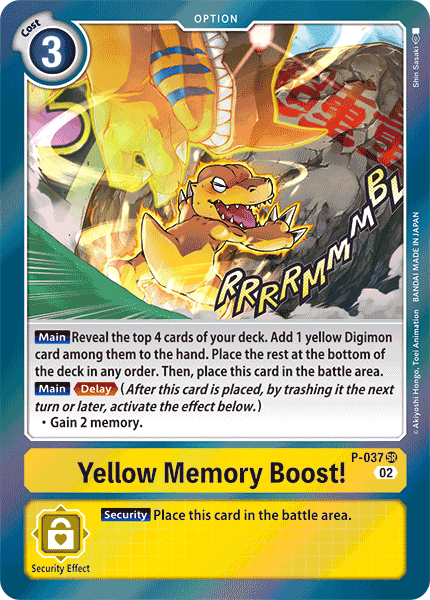 (P-037) Digimon TCG Resurgence Booster Single: Yellow Memory Boost! (P-037) (V.1) Super Rare