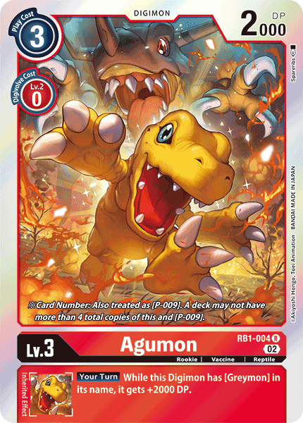 (004) Digimon TCG Resurgence Booster Single: Agumon (P-009) Rare