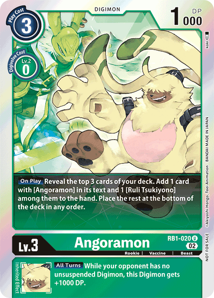 (020) Digimon TCG Resurgence Booster Single: Angoramon (RB1-020) (V.2) Alternative Art