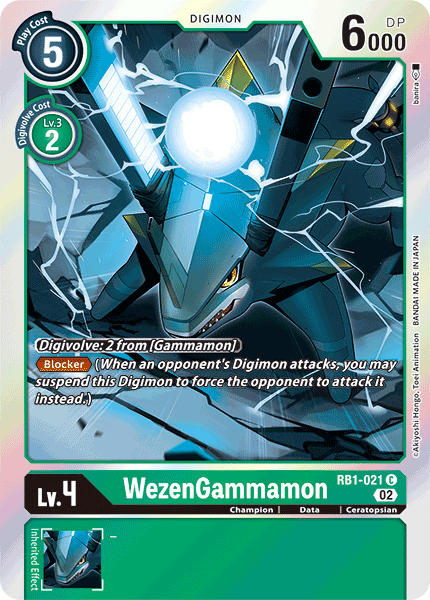 (021) Digimon TCG Resurgence Booster Single: WezenGammamon (RB1-021) Common