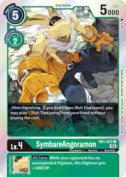 (022) Digimon TCG Resurgence Booster Single: SymbareAngoramon (RB1-022) Common