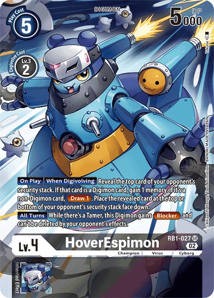 (027) Digimon TCG Resurgence Booster Single: HoverEspimon (RB1-027) (V.2) Alternative Art