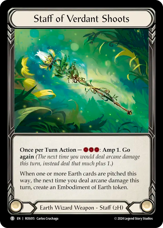 (015) Flesh & Blood TCG Rosetta Single: Staff of Verdant Shoots (Cold Foil) Token