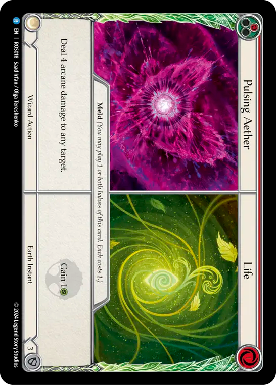 (ROS018) Flesh & Blood TCG Rosetta Single: Pulsing Aether // Life (Regular) Rare