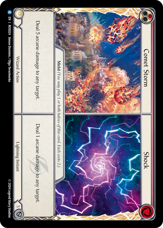 (ROS024) Flesh & Blood TCG Rosetta Single: Comet Storm // Shock (Rainbow Foil) Rare