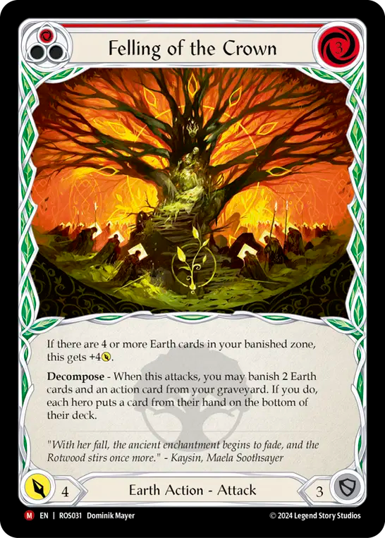 (ROS031) Flesh & Blood TCG Rosetta Single: Felling of the Crown (Rainbow Foil) Majestic