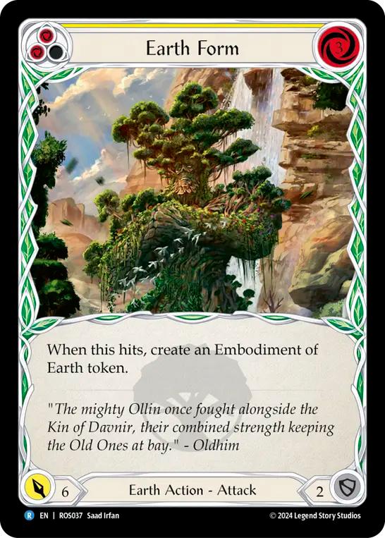 (ROS037) Flesh & Blood TCG Rosetta Single: Earth Form (Yellow) (Rainbow Foil) Rare