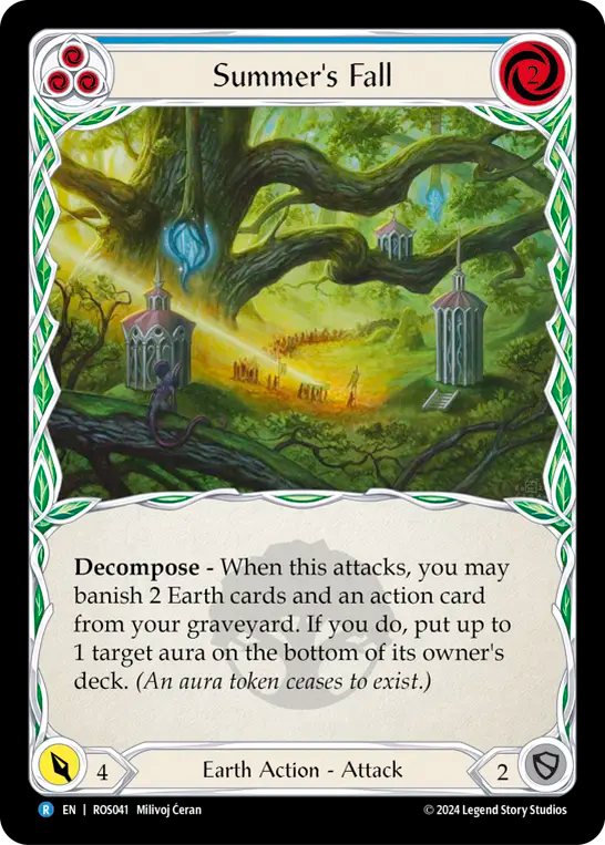 (ROS041) Flesh & Blood TCG Rosetta Single: Summer's Fall (Blue) (Rainbow Foil) Rare