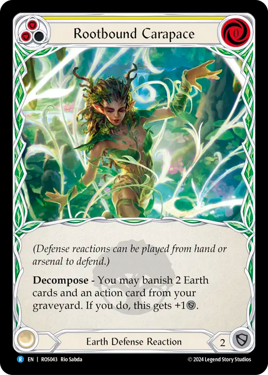 (ROS043) Flesh & Blood TCG Rosetta Single: Rootbound Carapace (Yellow) (Rainbow Foil) Rare